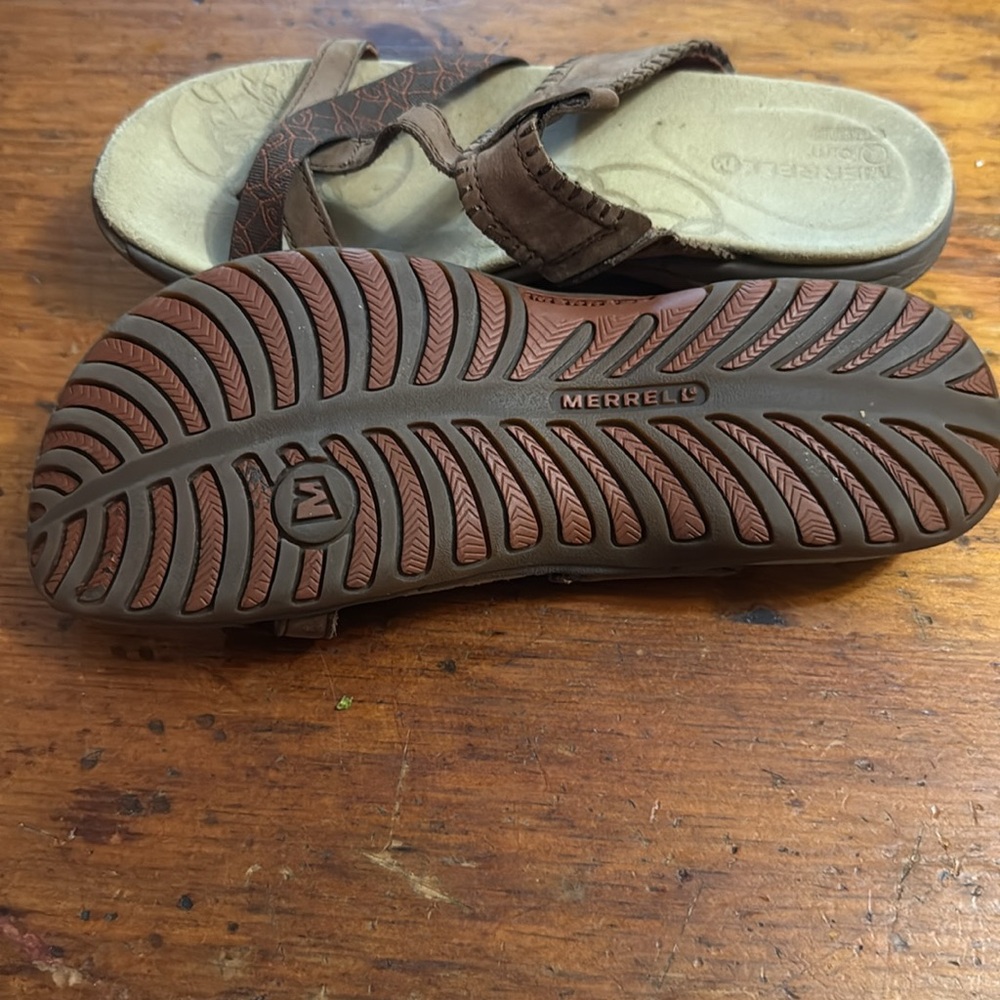 Merrell Dark Earth Brown Sandals women’s size 8 - Picture 3 of 7